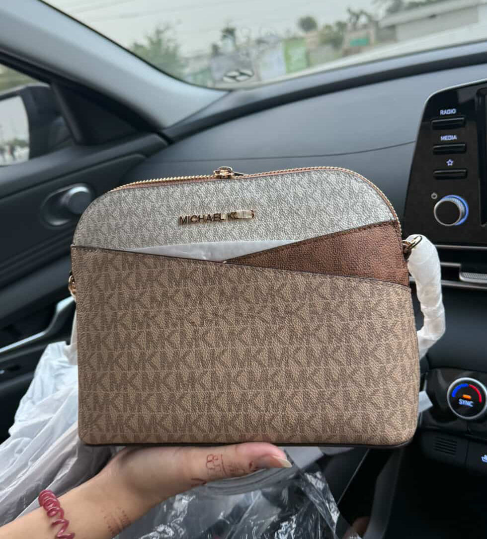 Jet Set Travel Medium Signature Logo Color Block Dome Crossbody Bag