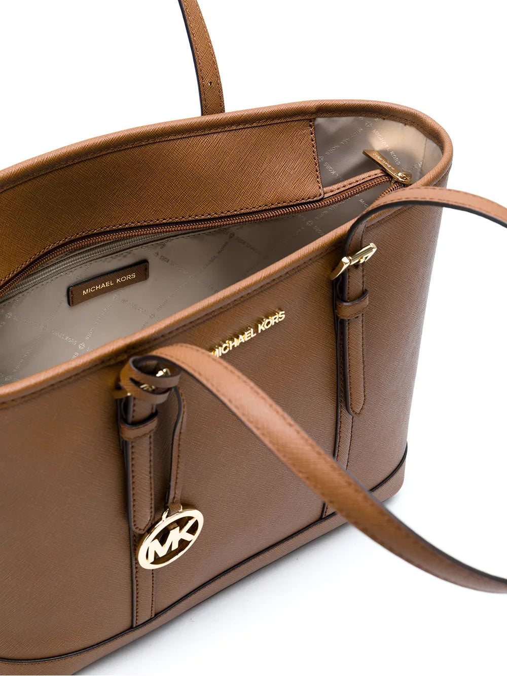 Jet Set Travel Saffiano Leather Top-Zip Tote Bag