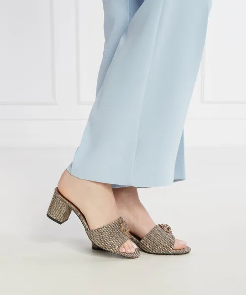 KURT GEIGER LONDON -  Kensington Eagle Head Block Heel Sandals