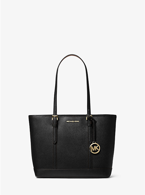 Jet Set Travel Saffiano Leather Top-Zip Tote Bag