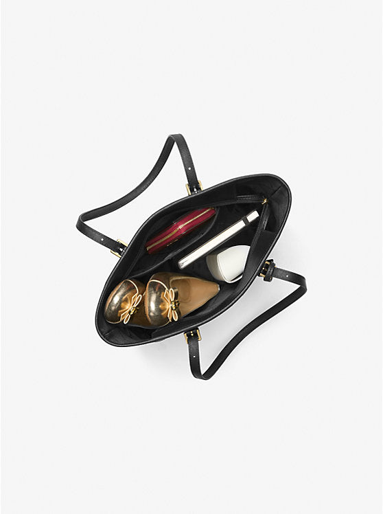 Jet Set Travel Saffiano Leather Top-Zip Tote Bag