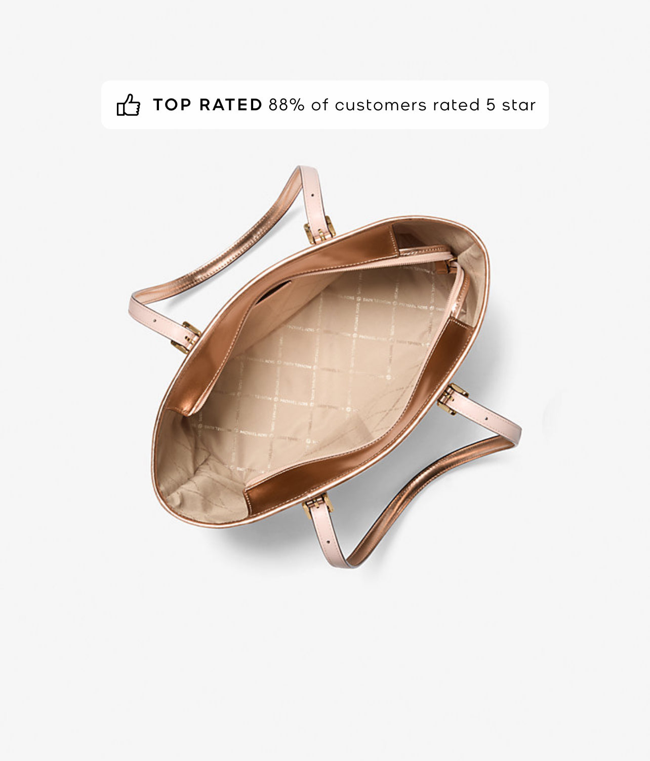 Michael Kors - Jet Set Travel Metallic Logo Top-Zip Tote Bag