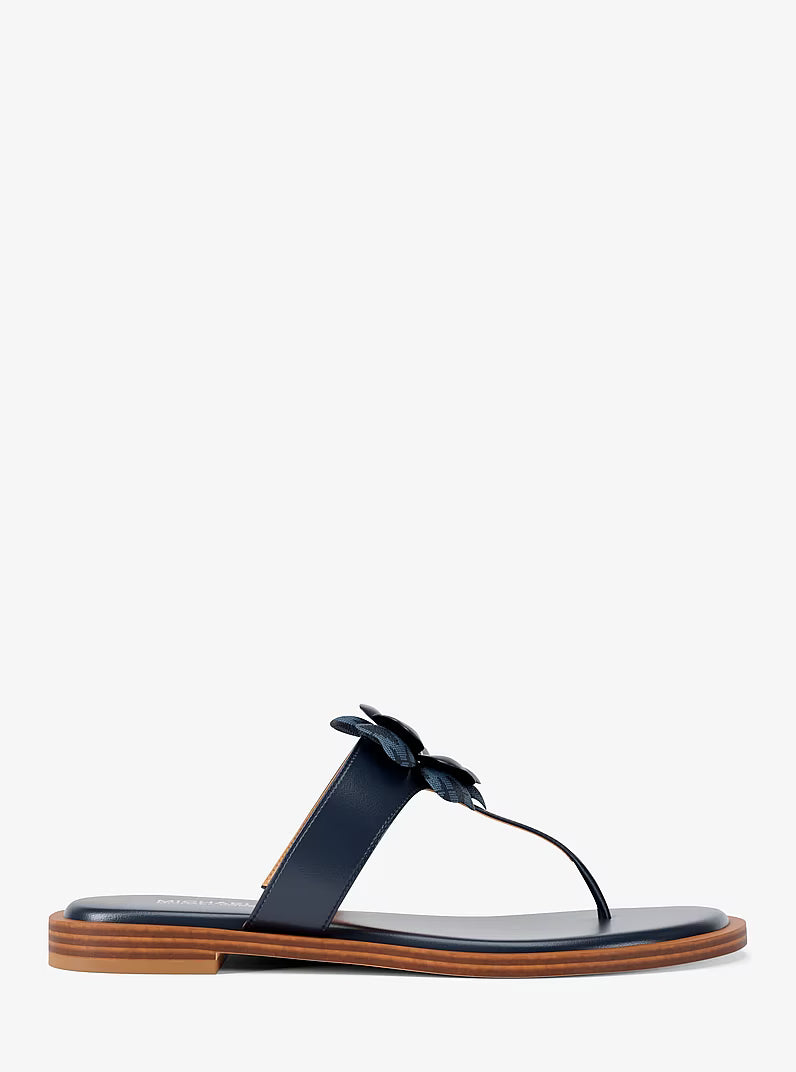 Michael Kors - Callie Embellished Signature Logo Trim Thong Sandal