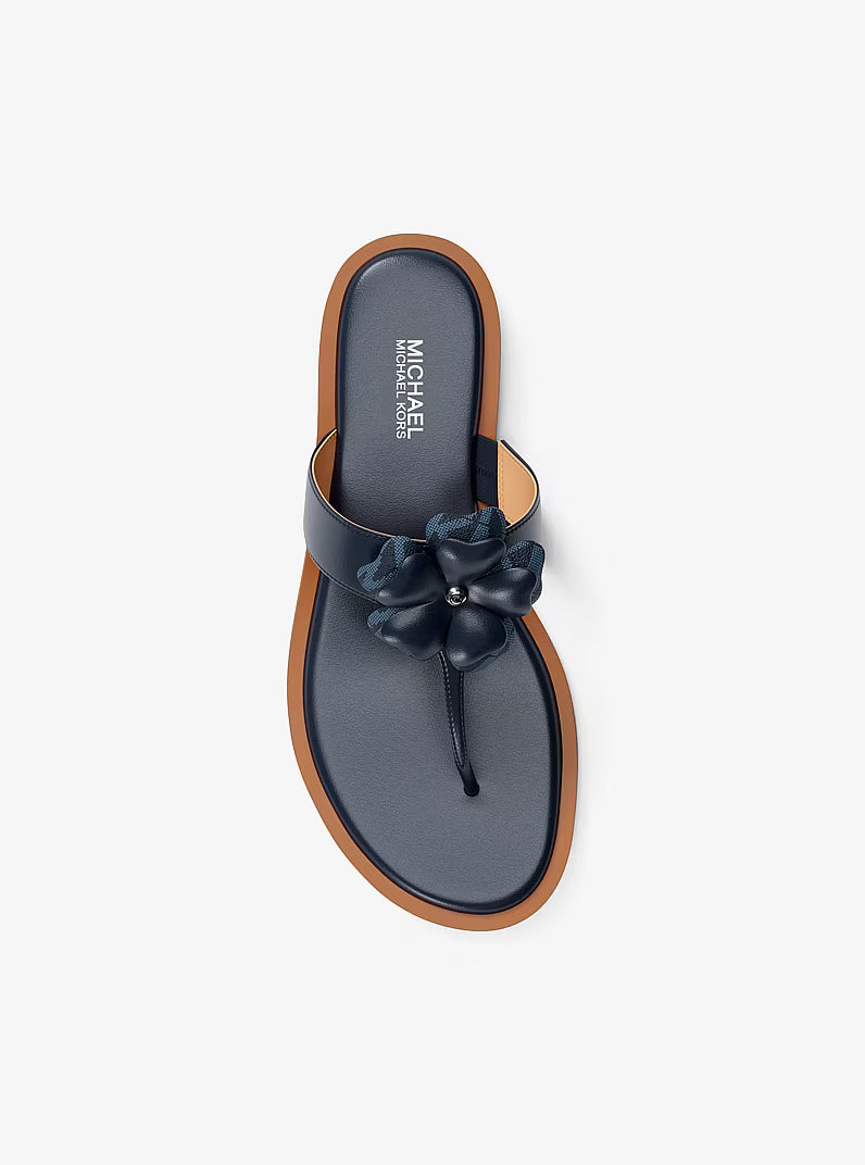 Michael Kors - Callie Embellished Signature Logo Trim Thong Sandal