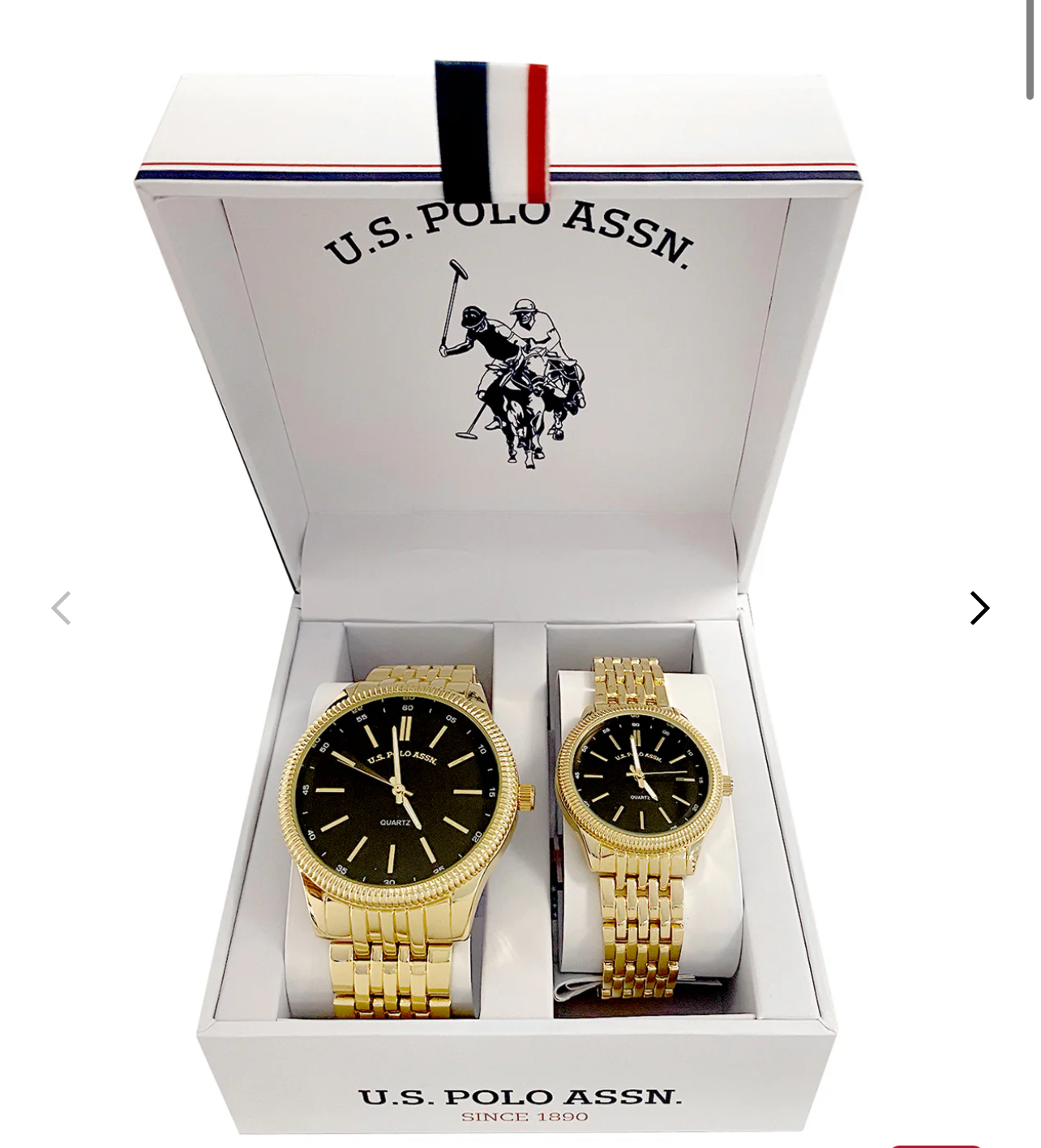 U.S. POLO ASSN - His & Hers Gold Link Watch Set