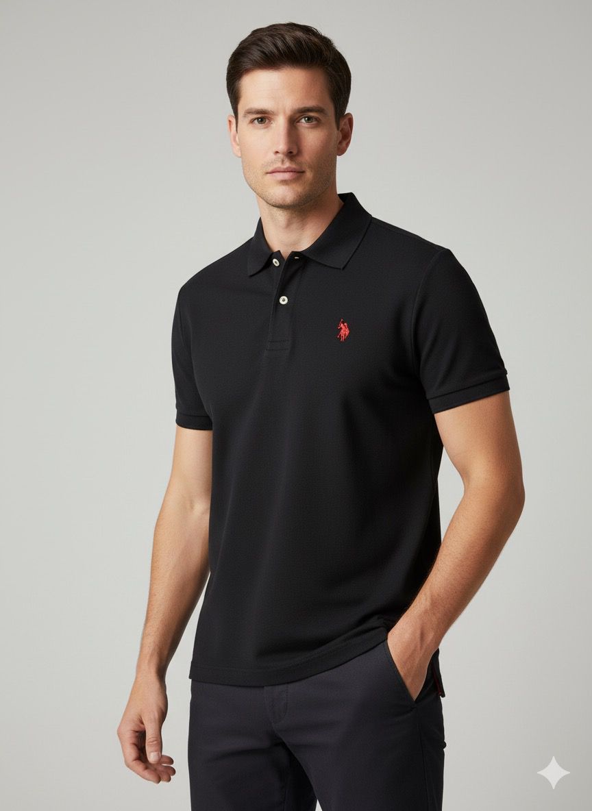 SOLID PIQUE SMALL LOGO POLO SHIRT