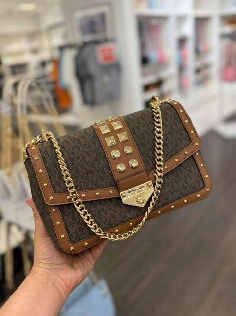 Michael Kors - Soho Large Studded Signature Logo Shoulder Bag
