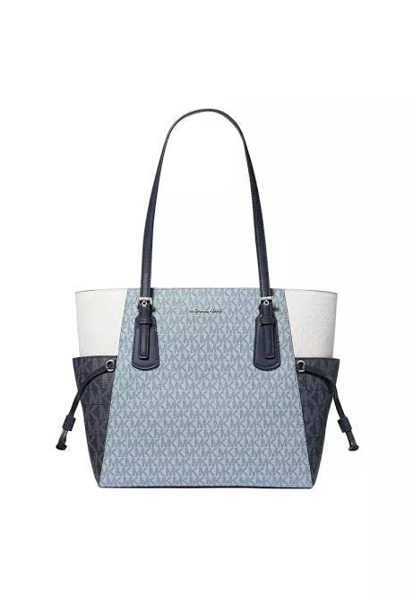Michael Kors - Voyager Large Color-Block Signature Logo Tote Bag