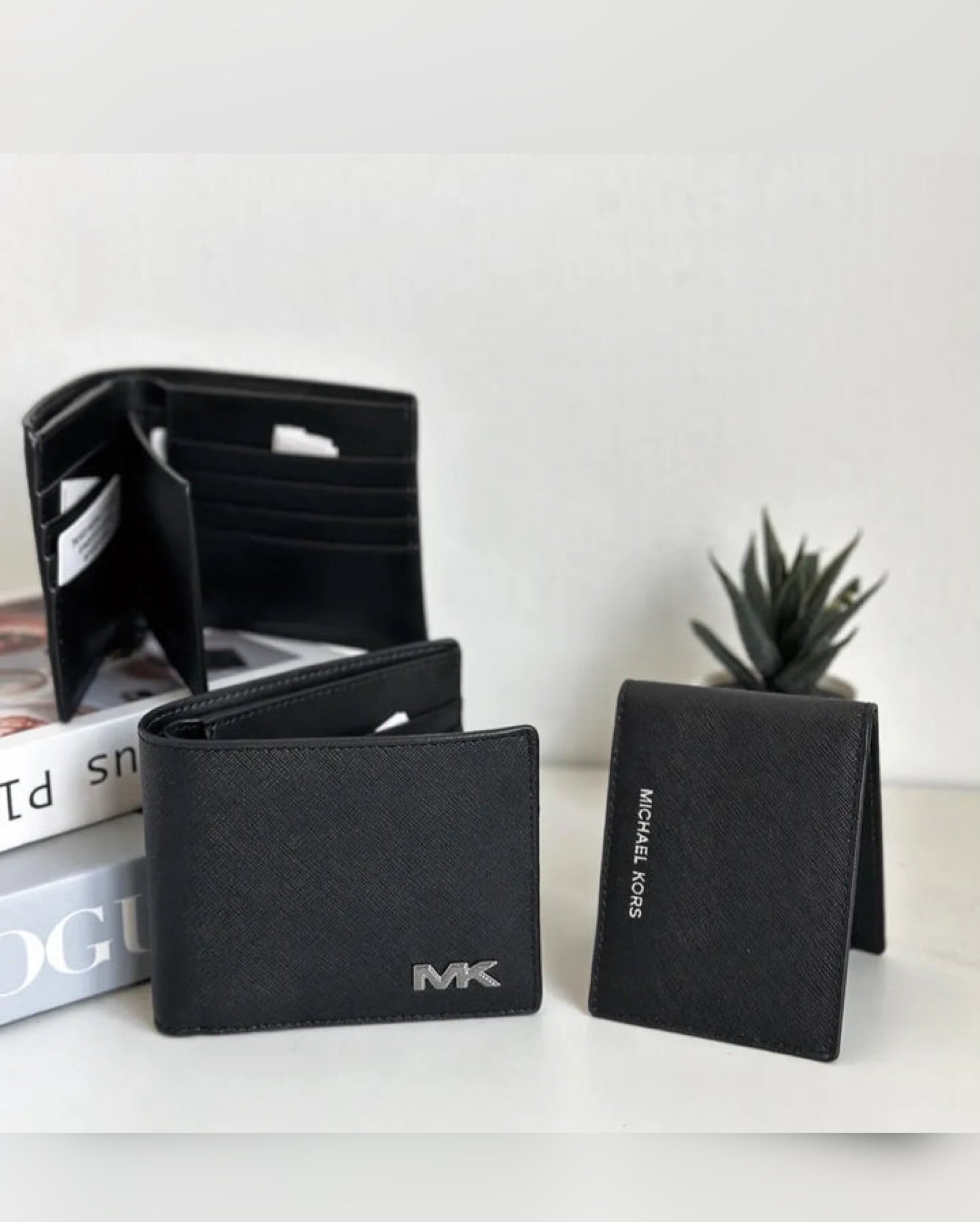 Cooper Saffiano Leather Billfold Wallet and Passcase Set