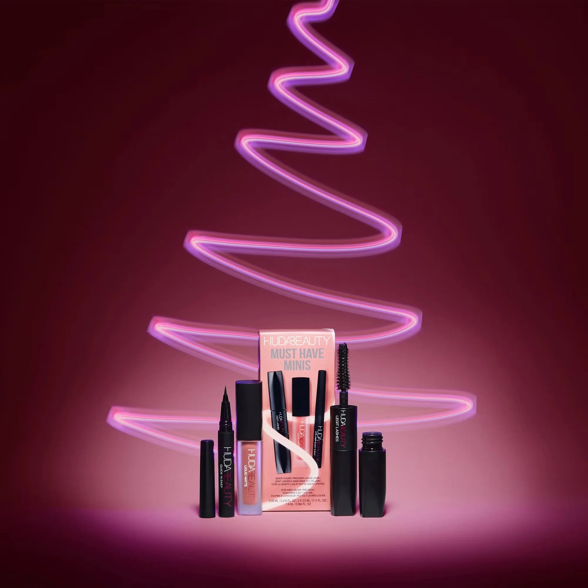 Huda Beauty - Mascara, Eye Liner & Lipstick Set