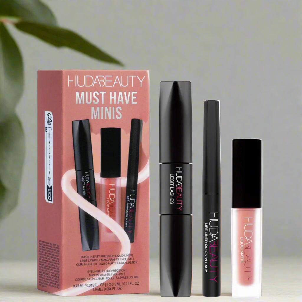 Huda Beauty - Mascara, Eye Liner & Lipstick Set