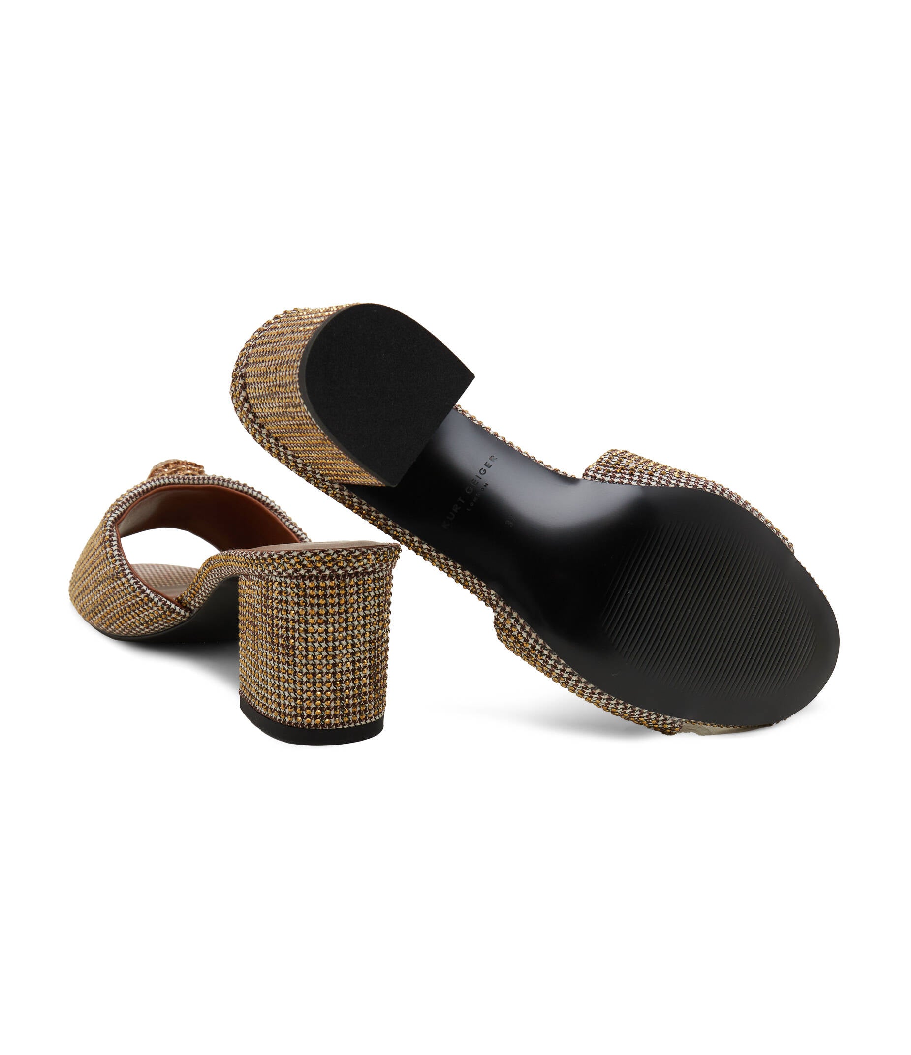 KURT GEIGER LONDON -  Kensington Eagle Head Block Heel Sandals