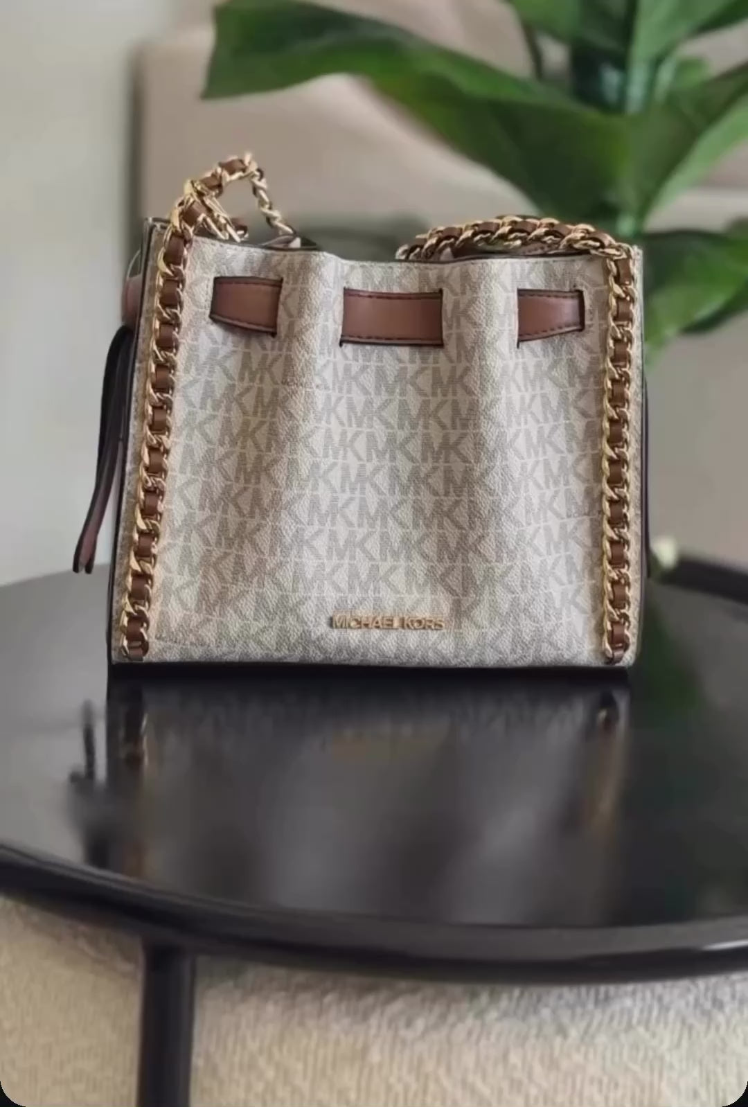 Michael Kors - Mina Signature Logo Chain Crossbody Bag